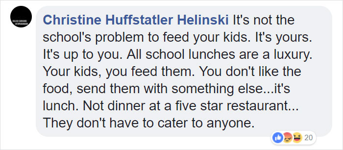 School lunches comment