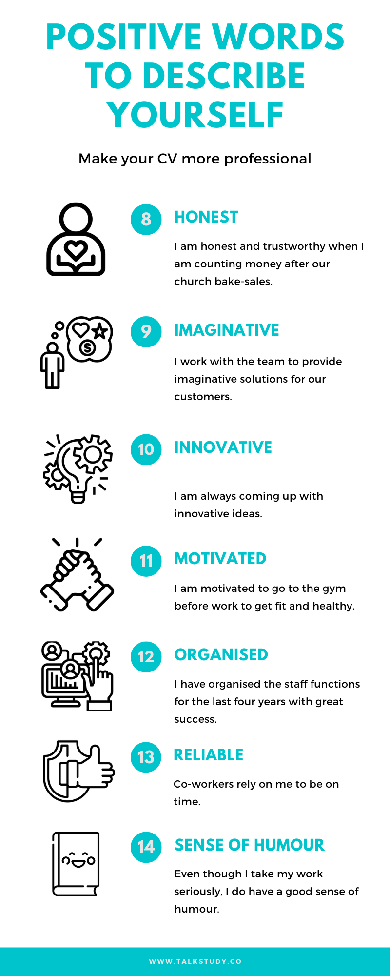 The Top 25 Words To Describe Yourself On Your CV Talk Study   Positive Words To Describe Yourself 