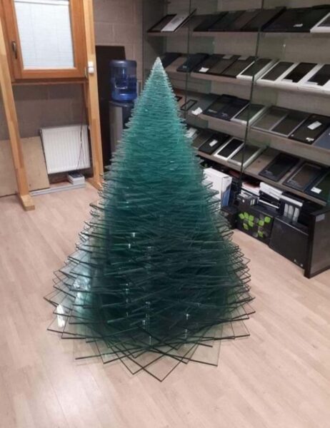 Christmas tree glass